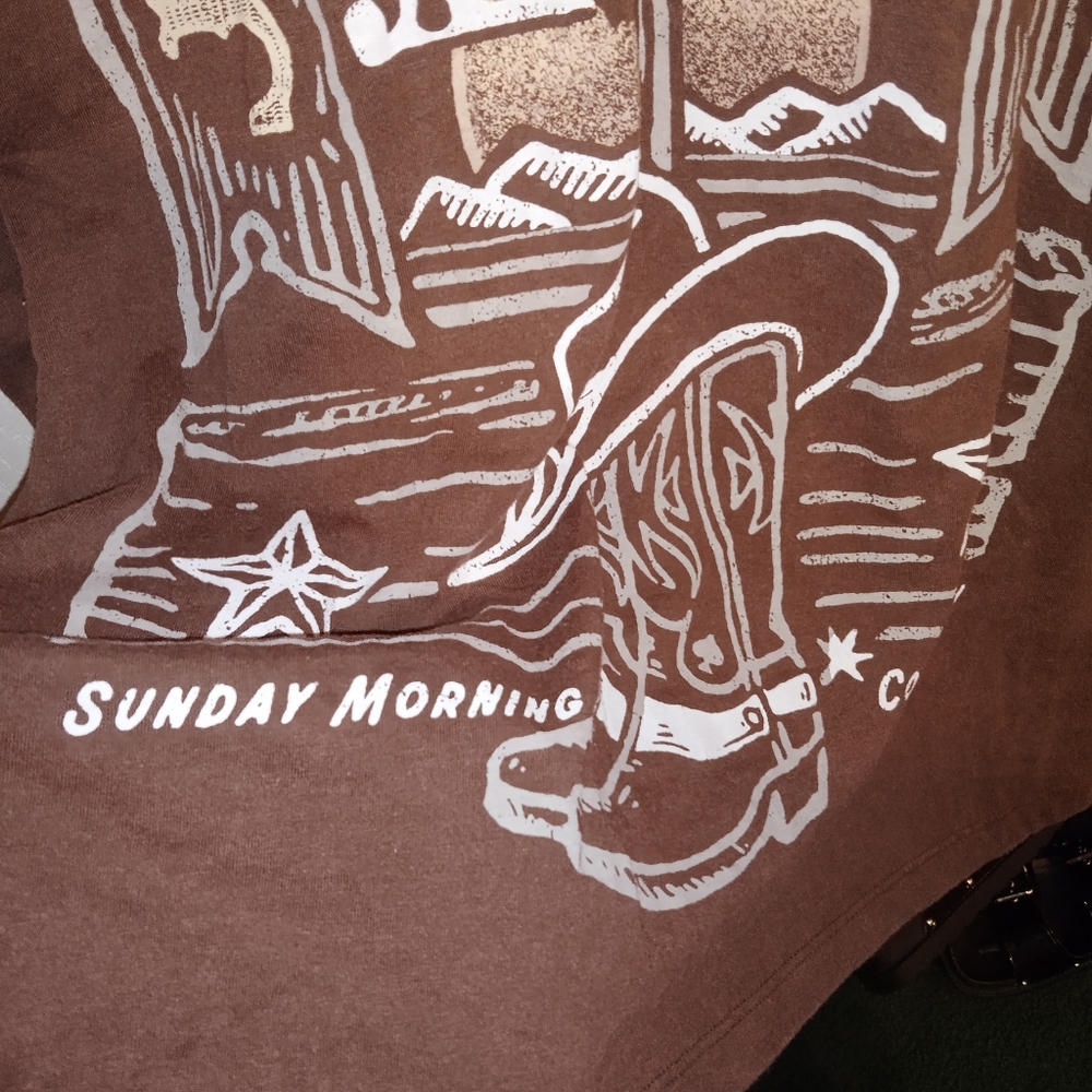 EUC Johnny Cash Sunday Morning Coming Down Tour Brown Graphic T-Shirt XL - Picture 4 of 7